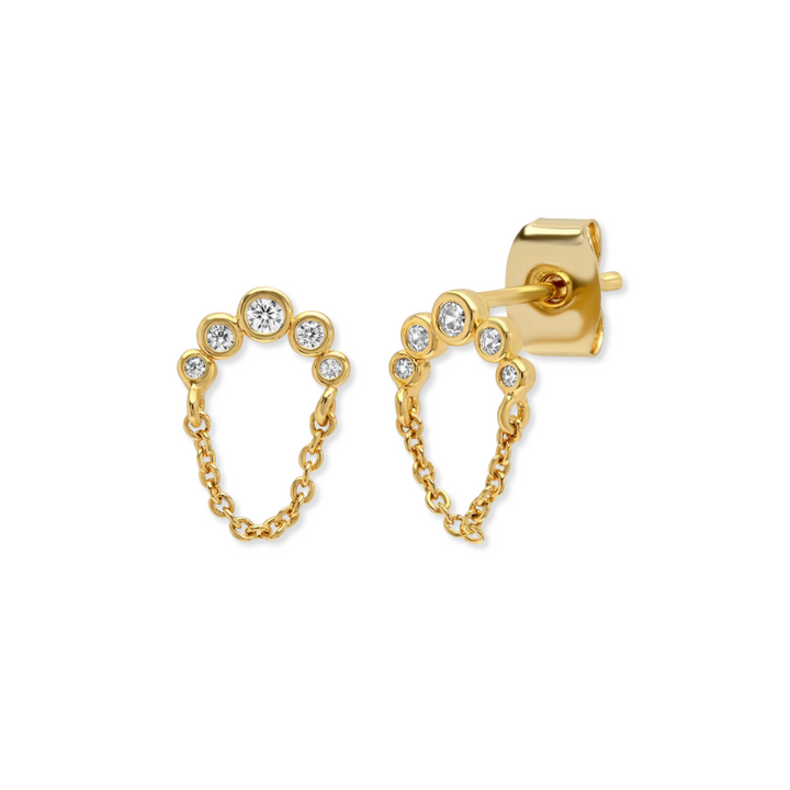 Curved Bezel Chain Studs