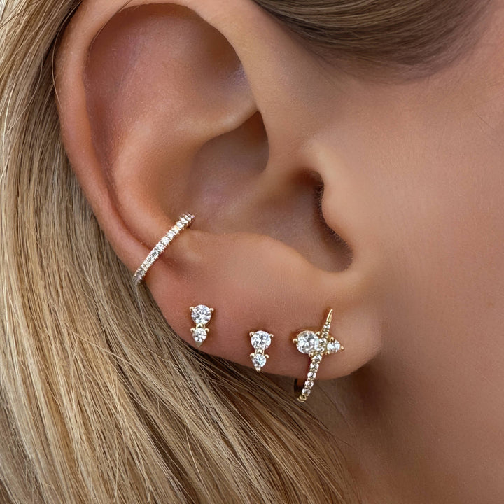 Curved Pave Bar Studs