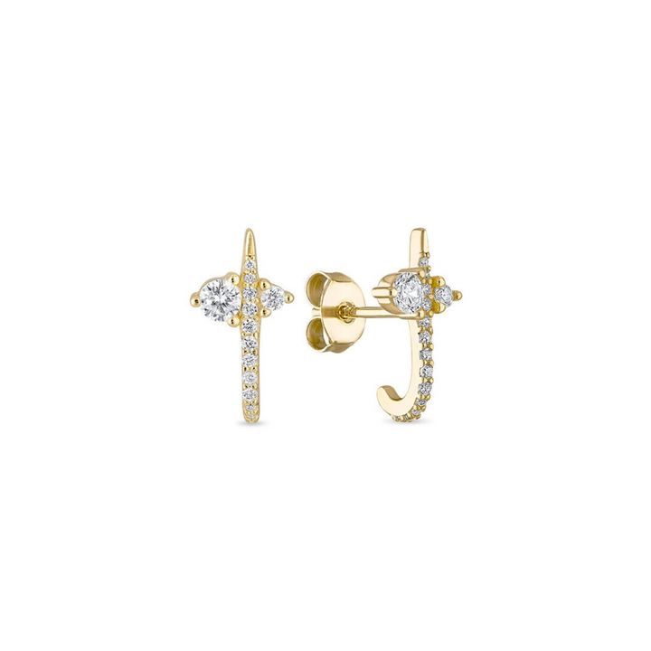 Curved Pave Bar Studs