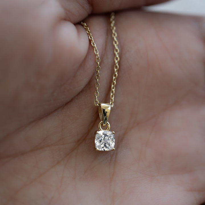 Cushion Solitaire Necklace