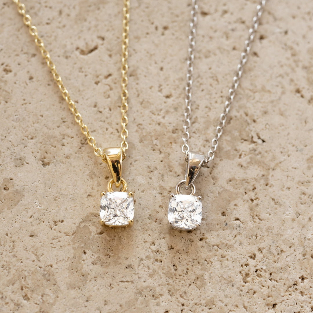 Cushion Solitaire Necklace