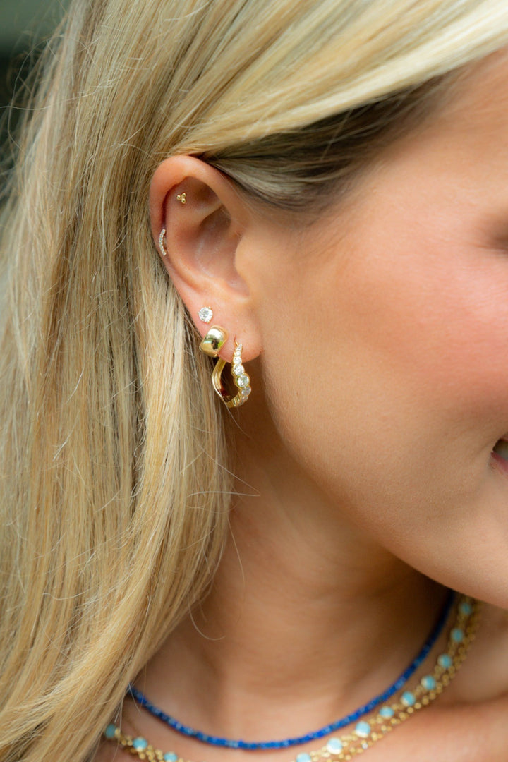 Sparkle Wave Hoop Earrings