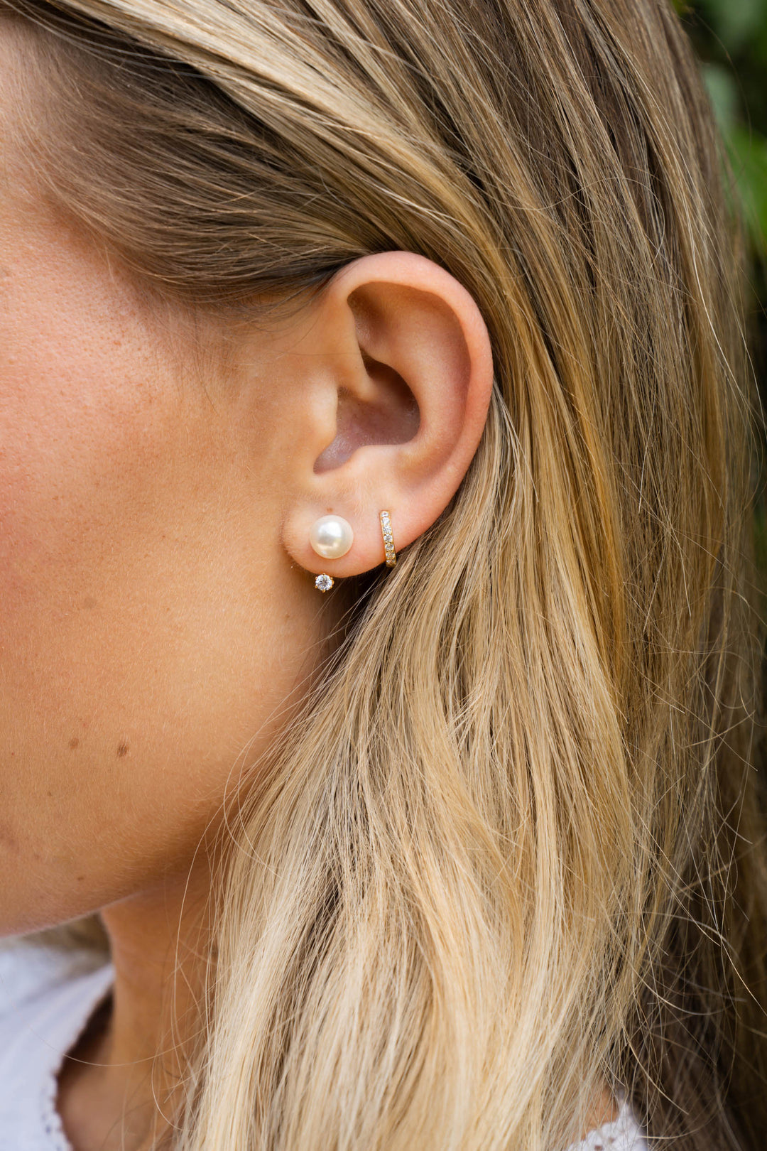Pearl &amp; CZ J-Studs