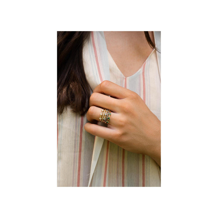 14K 1/5 CTW Three Stone Stackable Ring