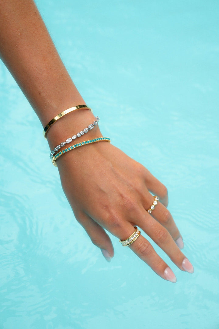 Multi Stone Bezel Tennis Bracelet