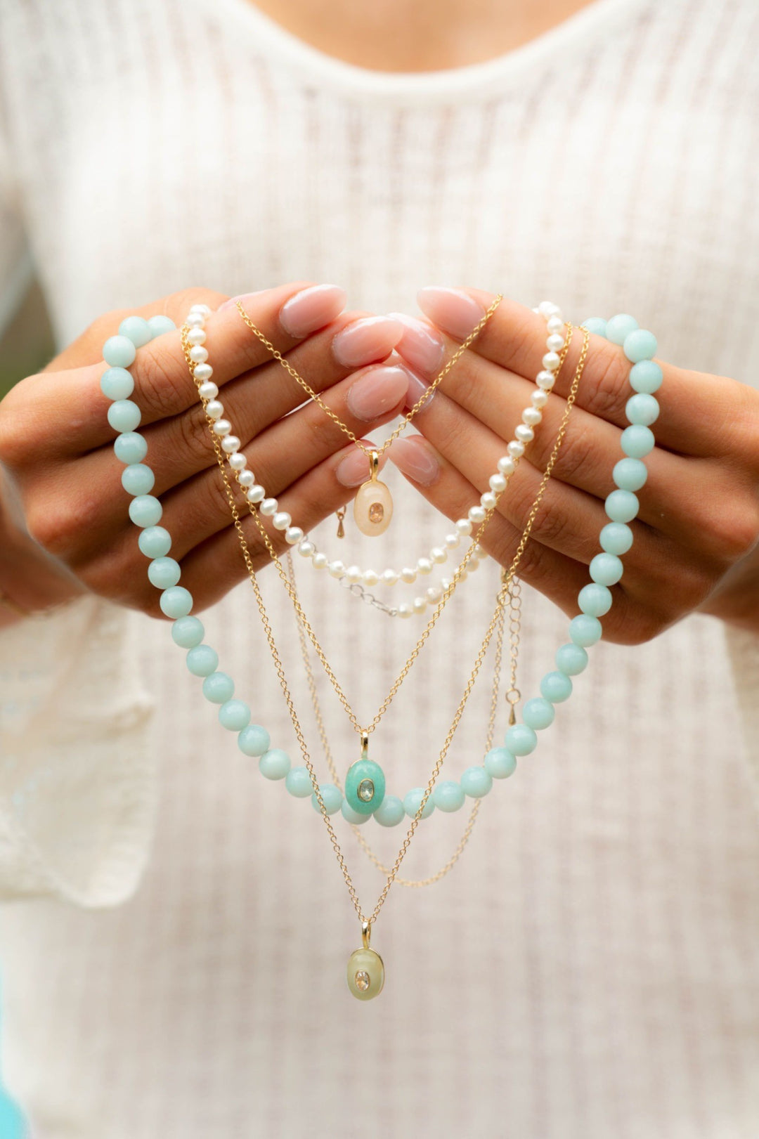 Gemstone Gumdrop Necklace