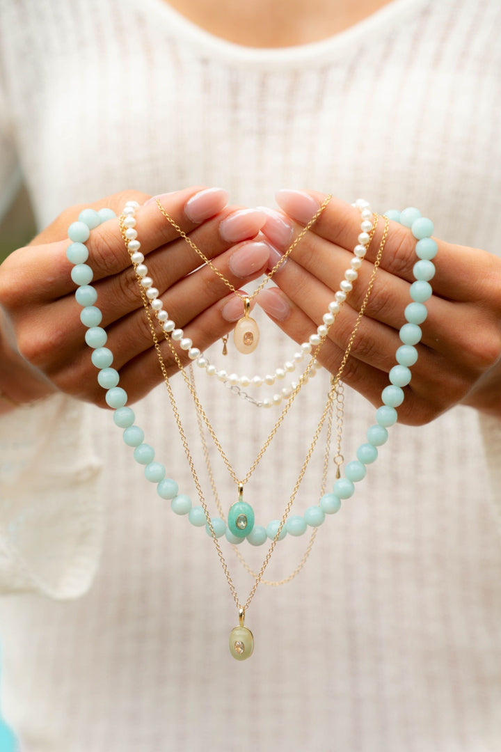 14K Panache Cultured White Freshwater Pearl Necklace