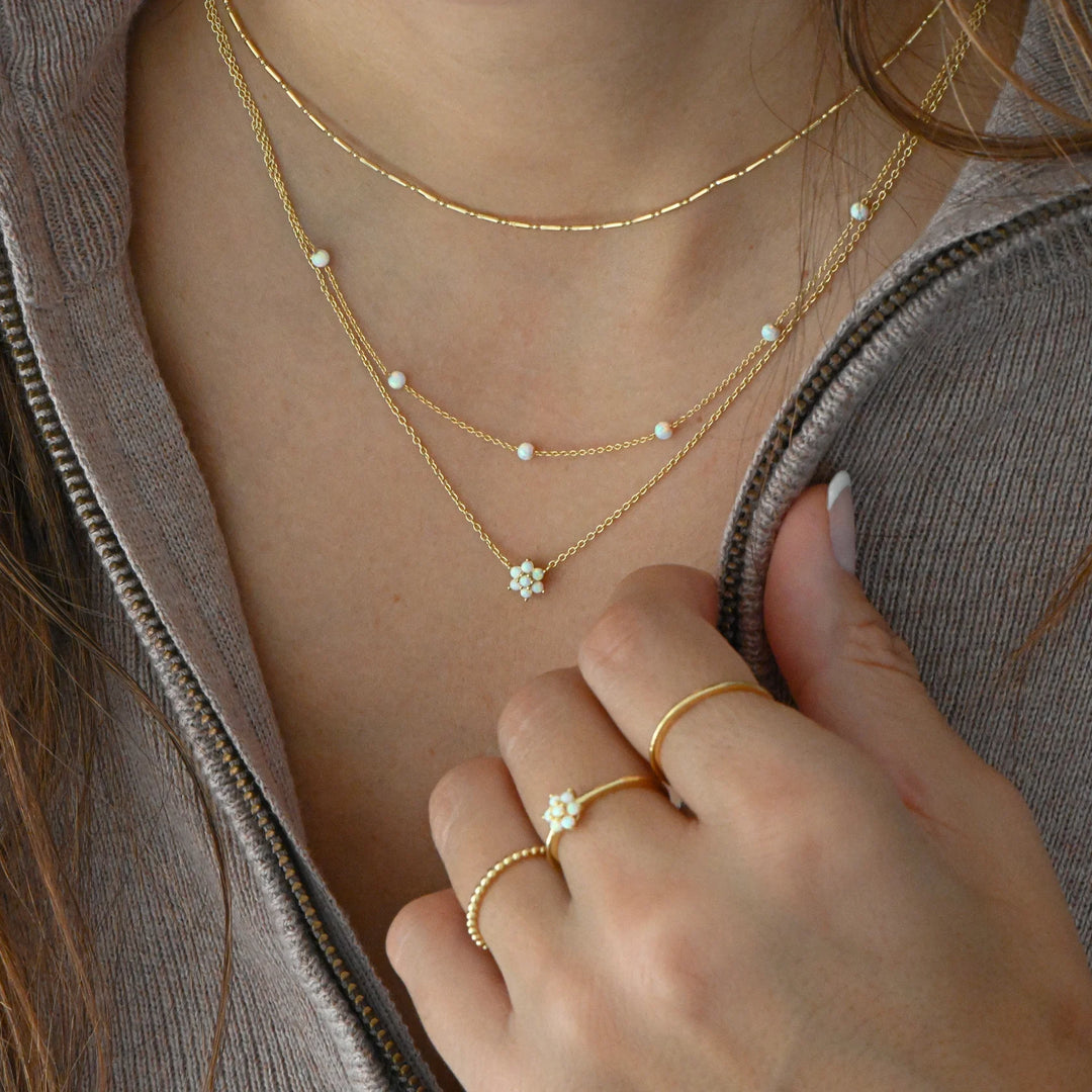 Opal Flower Necklace