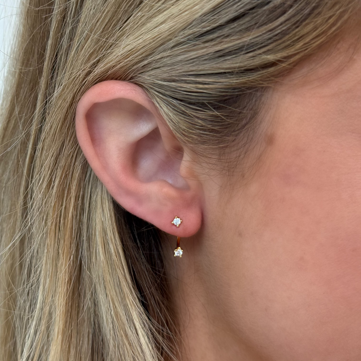 Dainty Front &amp; Back Stud Earring