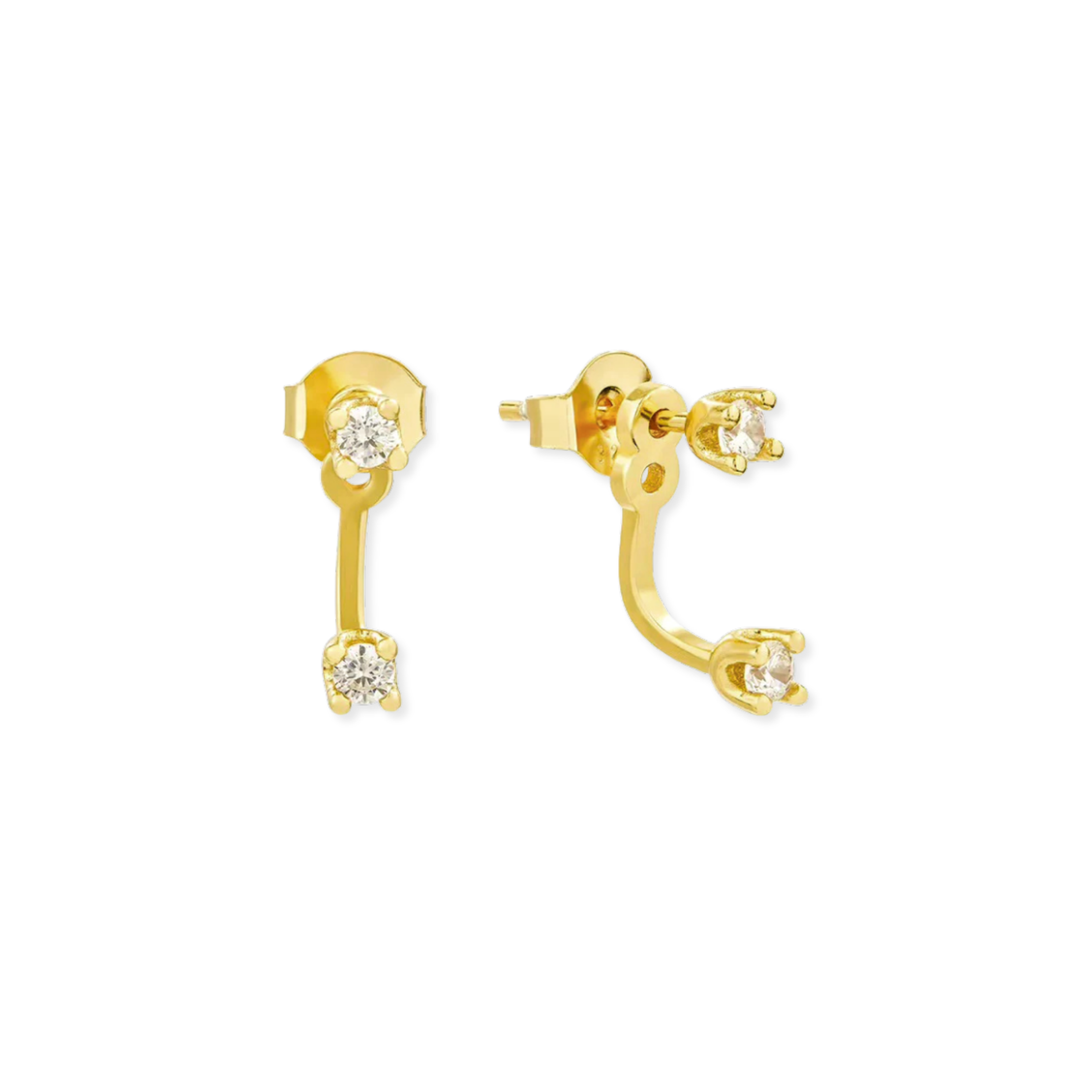 Dainty Front &amp; Back Stud Earring