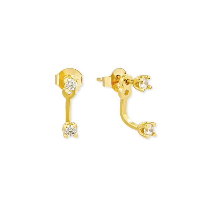 Dainty Front &amp; Back Stud Earring