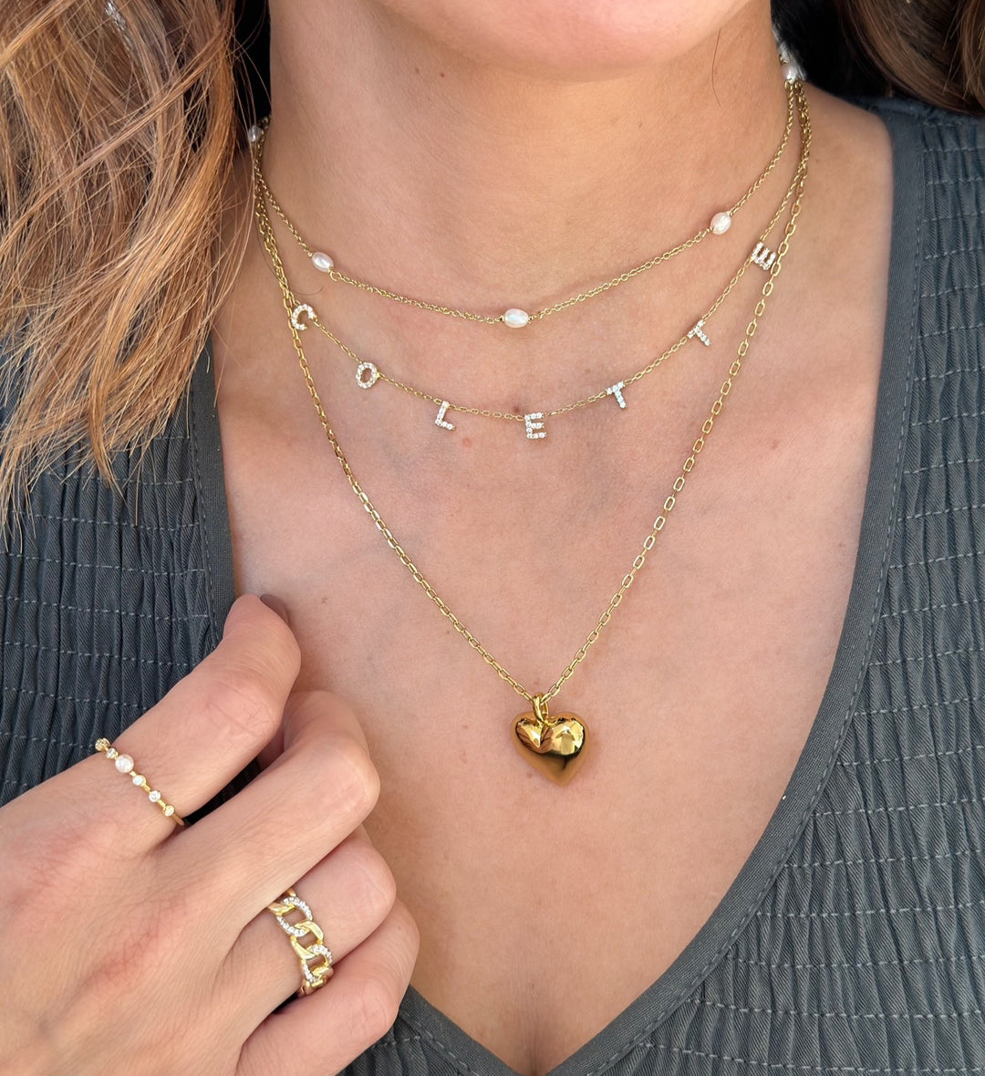 Dainty Pearl Station Necklace