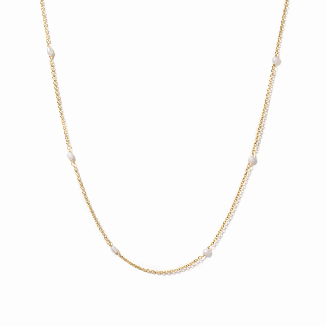 Dainty Pearl Station Necklace