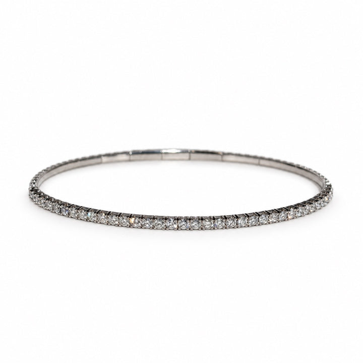 14K Diamond Half Eternity Flex Bangle