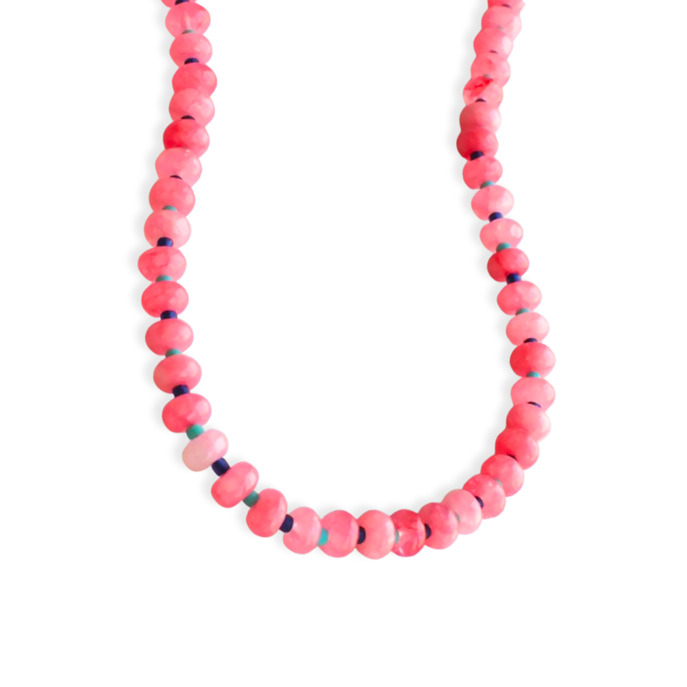 Desert Pink Beaded Necklace