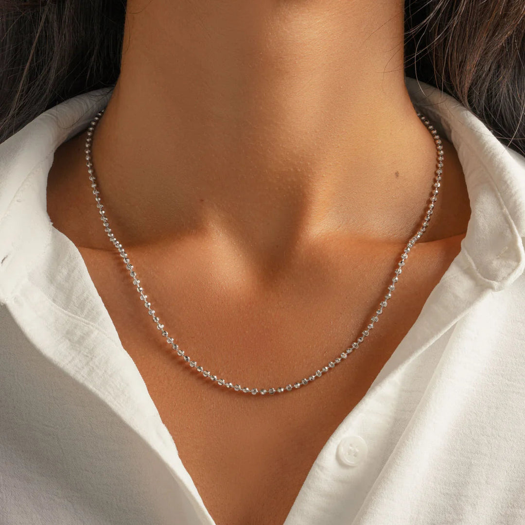 Diamond-Cut Beaded Chain Necklace