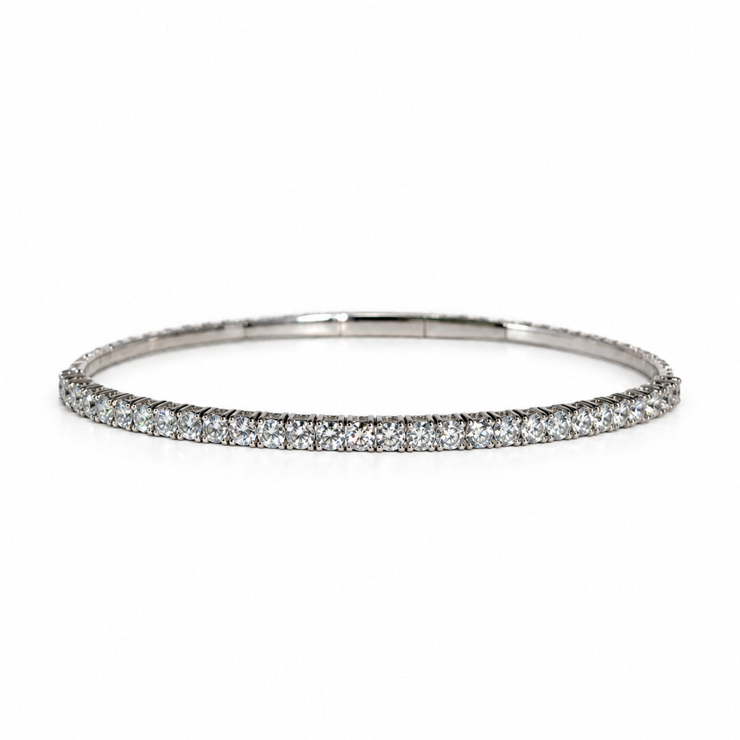 14K Diamond Half Eternity Flex Bangle