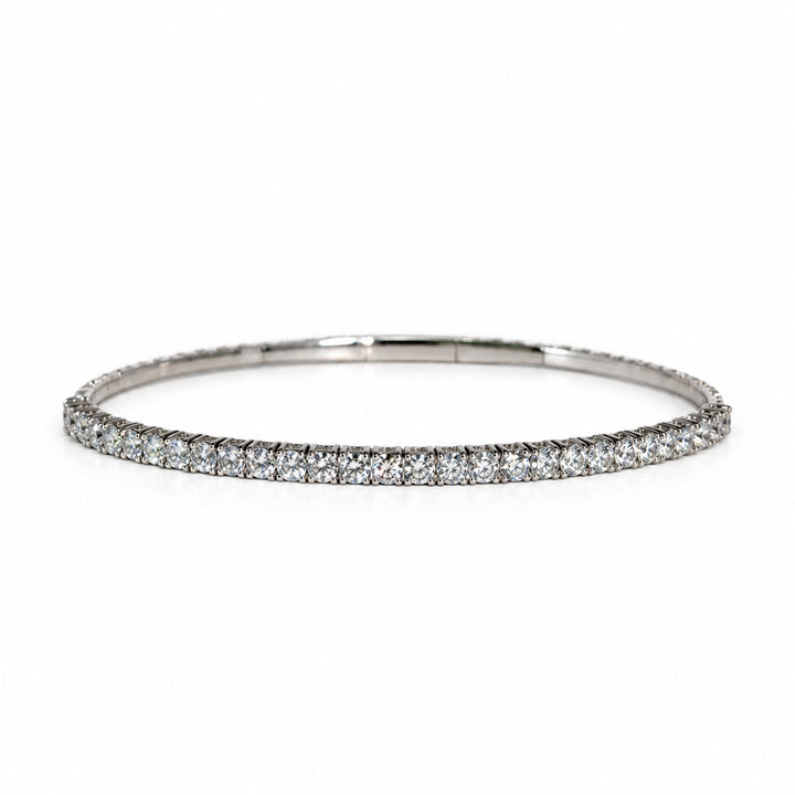 14K Diamond Half Eternity Flex Bangle