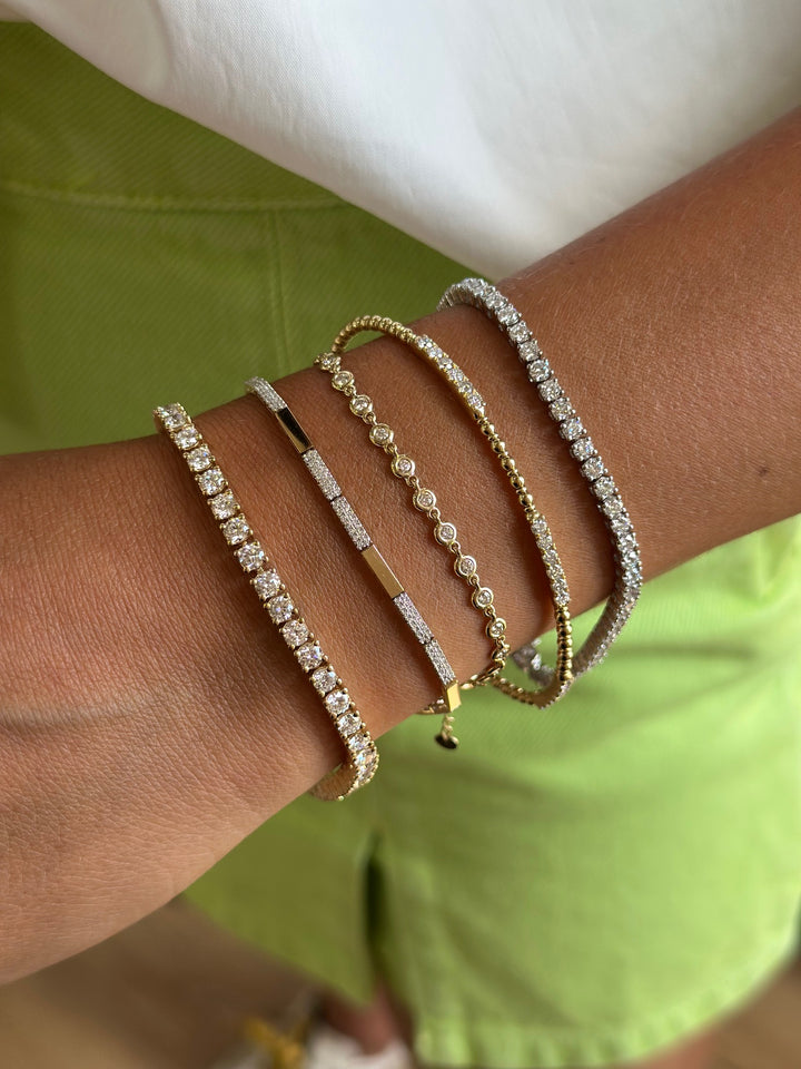 14K 5/8 CTW Natural Diamond Bezel Bracelet
