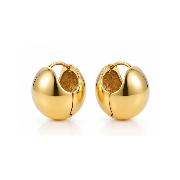 Dome Huggie Hoop Earrings