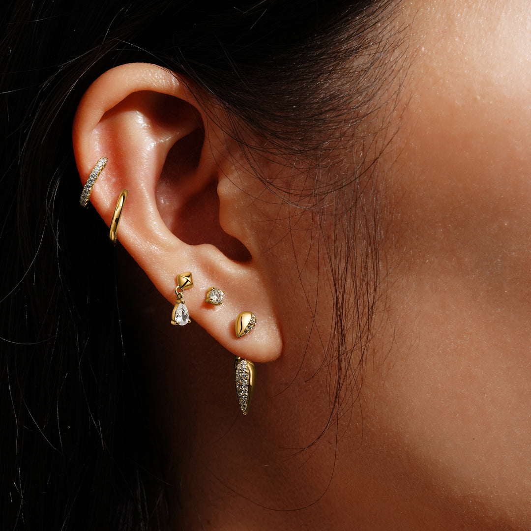 Pyramid Dangle Studs