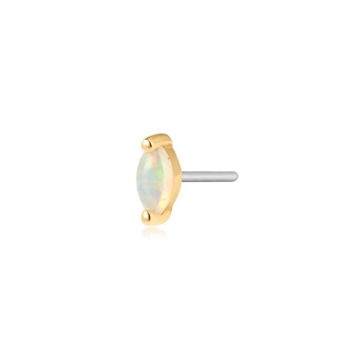 14K Opal Marquise Flat Back Stud