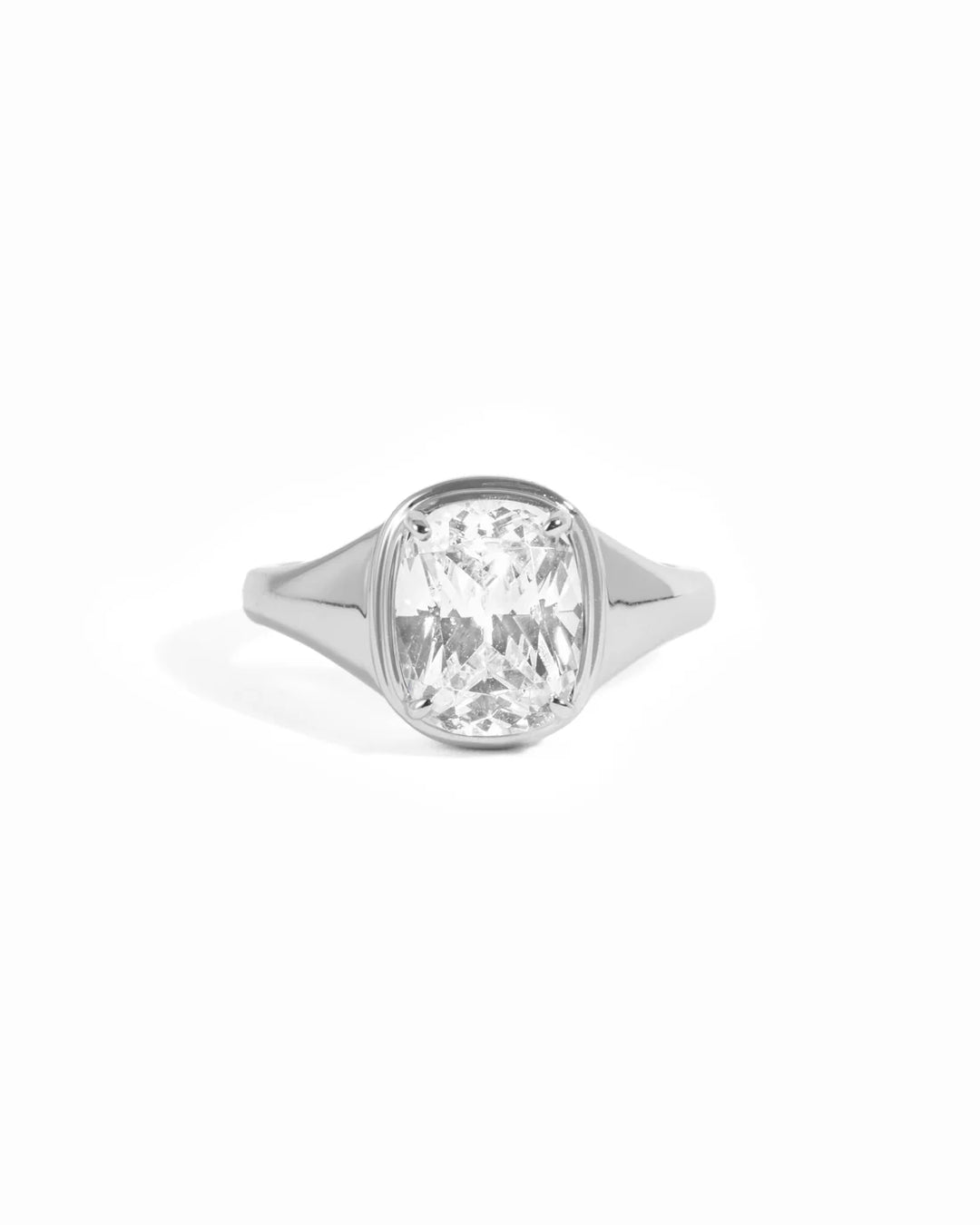 Elongated Cushion CZ Ring