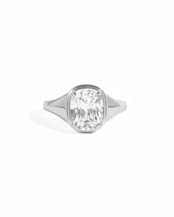 Elongated Cushion CZ Ring