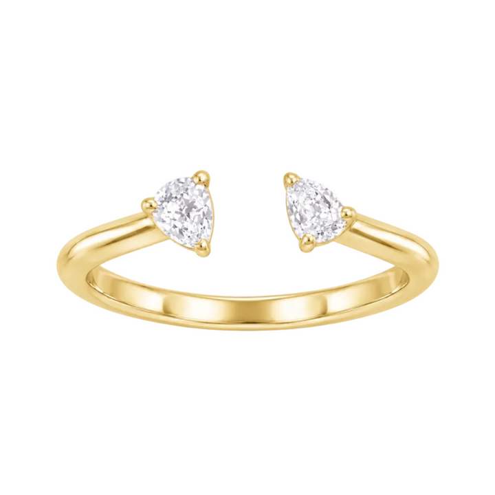14K Pear Diamond Negative Space Ring