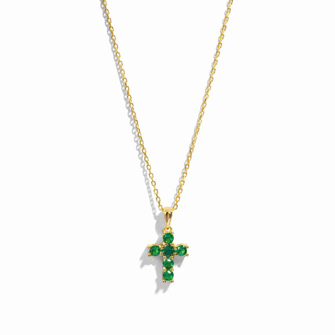 Emerald Cross Necklace
