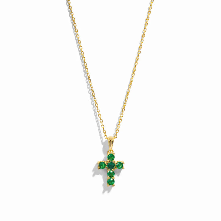 Emerald Cross Necklace