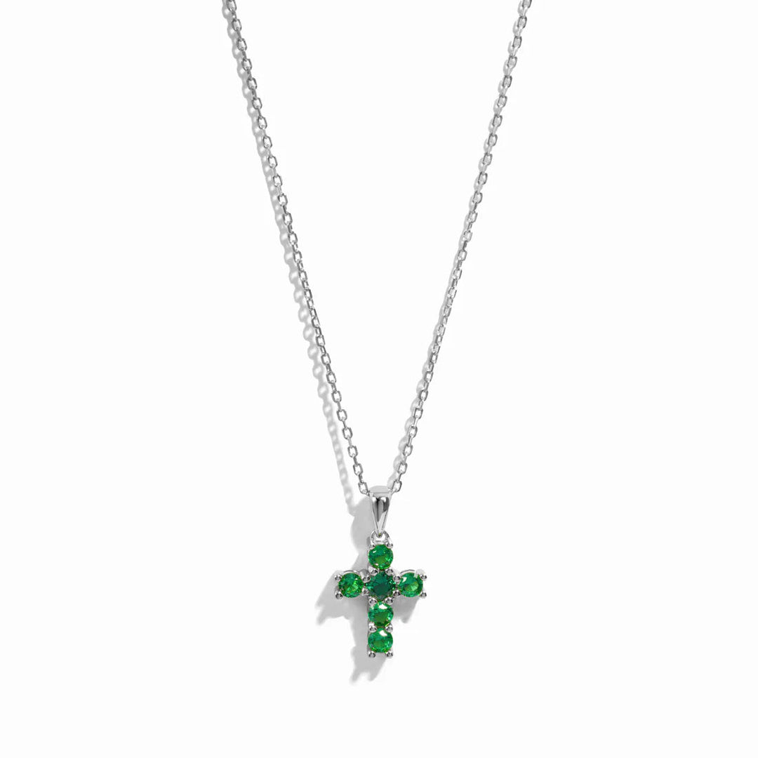 Emerald Cross Necklace