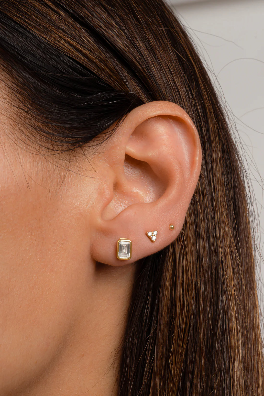 Emerald-Cut Bezel Studs