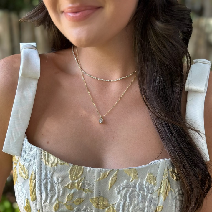 Emerald-Cut Solitaire Necklace
