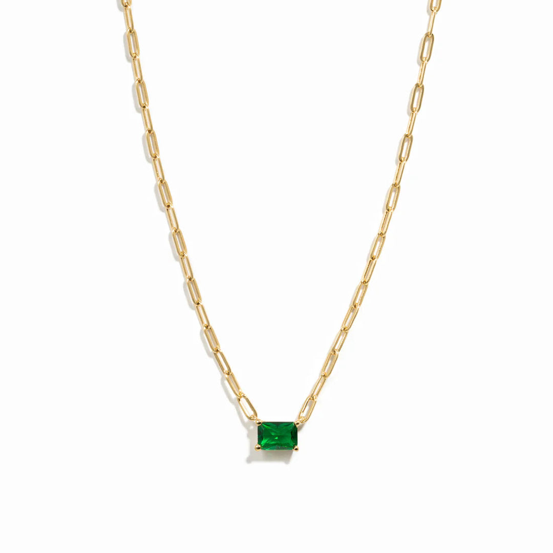 Emerald Paperclip Necklace