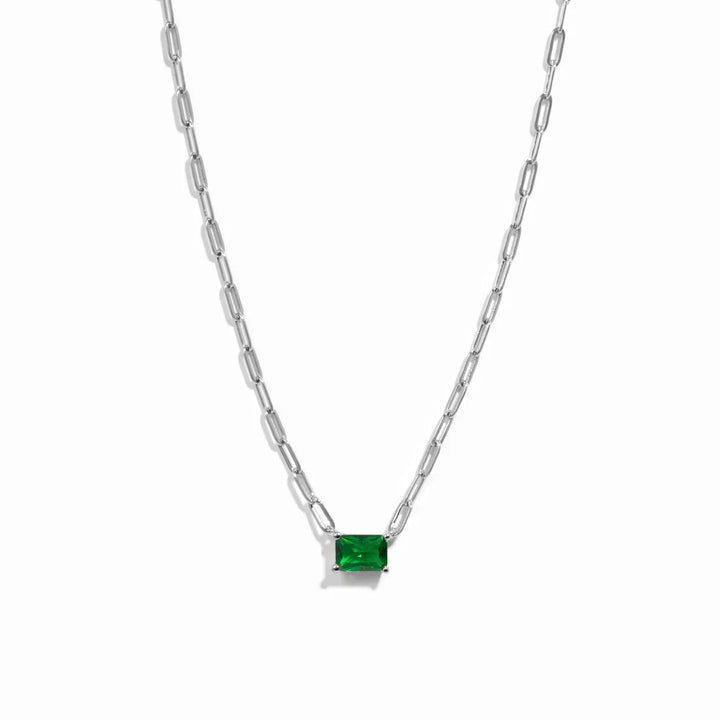Emerald Paperclip Necklace