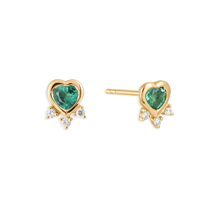 Bezel Heart Burst Studs