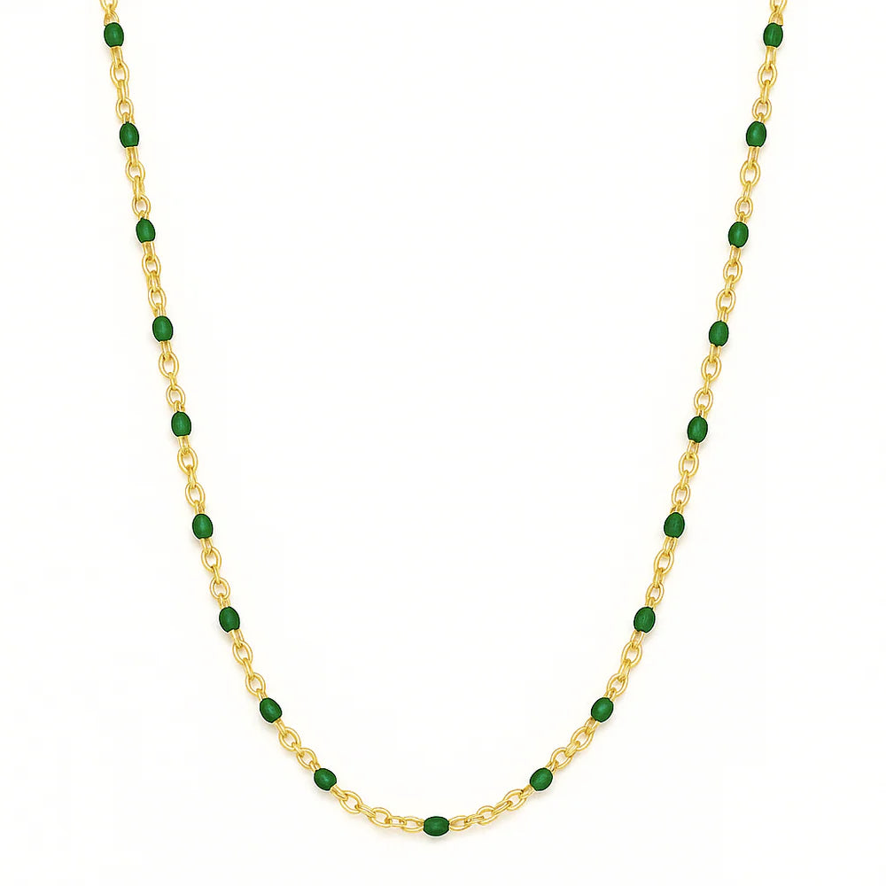 Enamel Beaded Chain Necklace