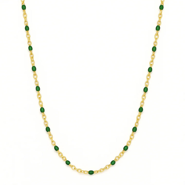 Enamel Beaded Chain Necklace