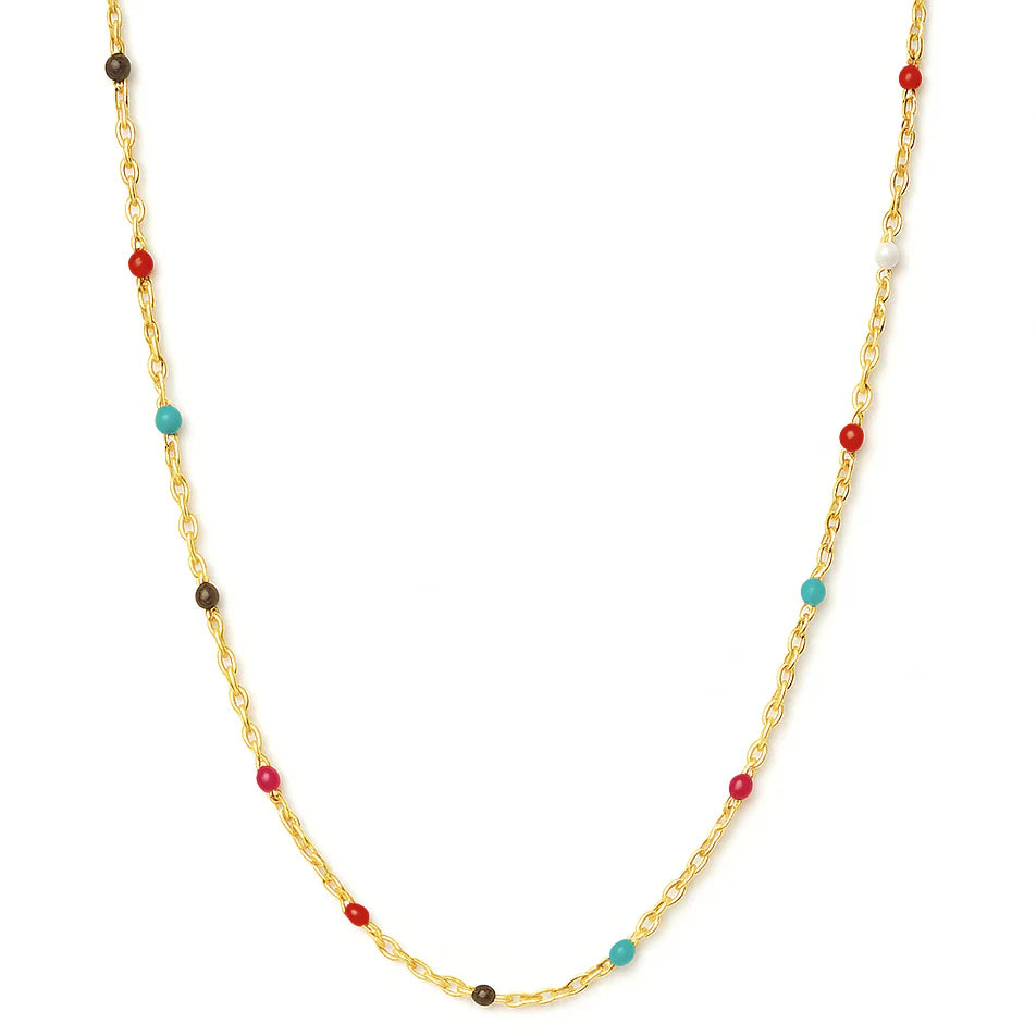 Enamel Beaded Chain Necklace