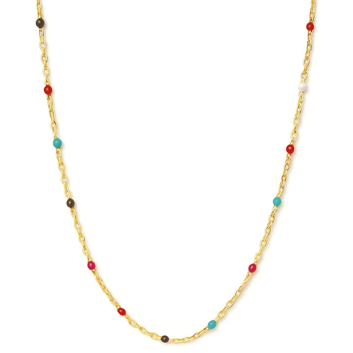 Enamel Beaded Chain Necklace
