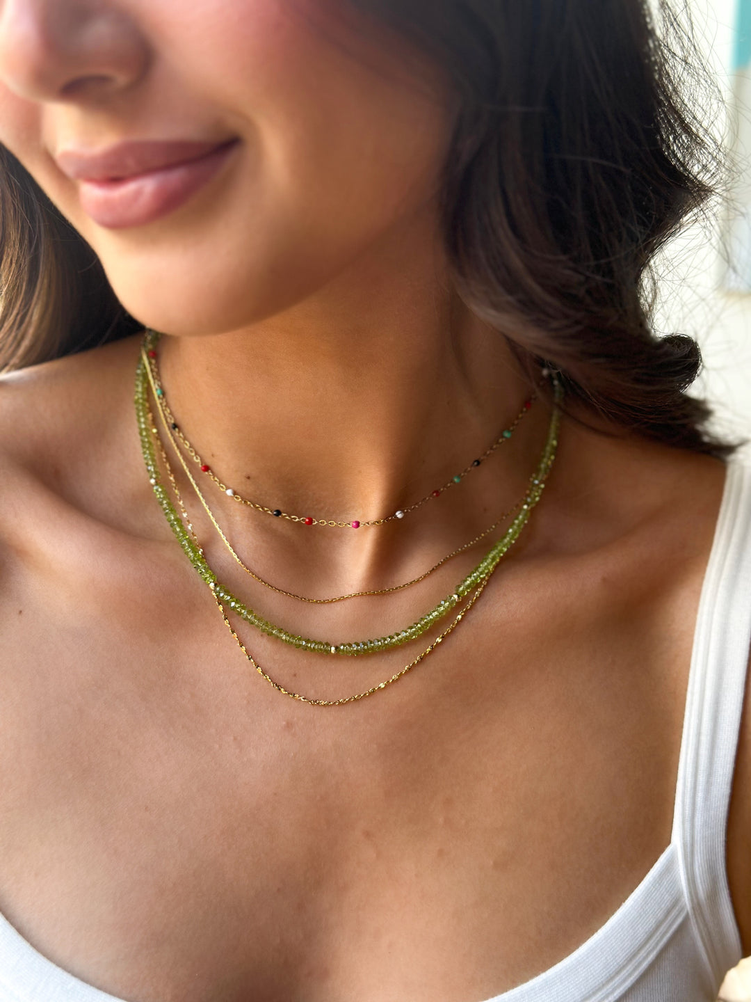 Enamel Beaded Chain Necklace