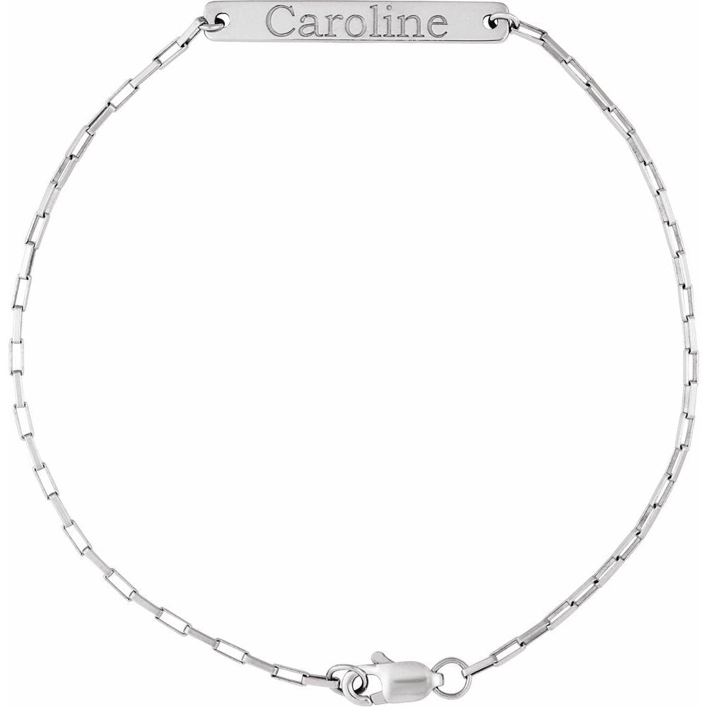 Engravable Bar Link Chain Bracelet