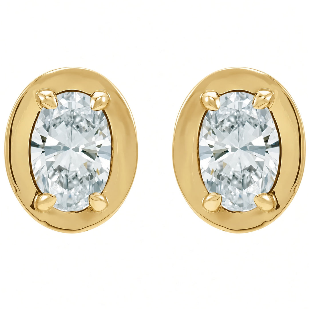 14K Diamond Bezel Stud Earrings