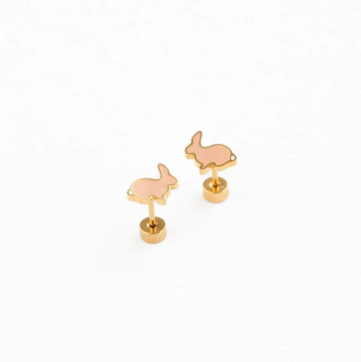 Pink Bunny Studs