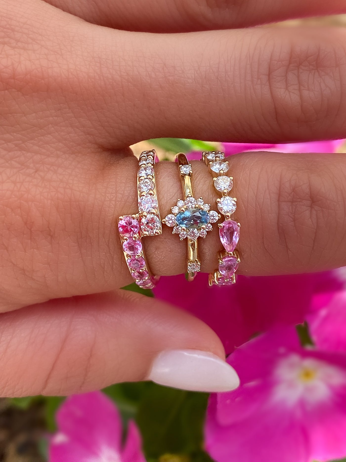 14KY .58 CTW Natural Pink Sapphire & .44 CTW Natural Diamond Ring