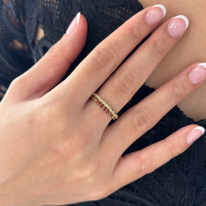 14K Diamond Croissant Ring