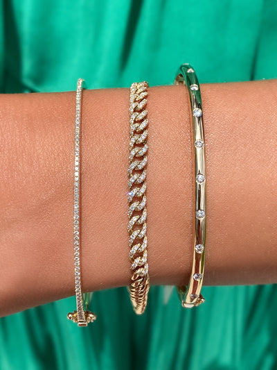 14KY .28 CTW Natural Diamond Bangle Bracelet
