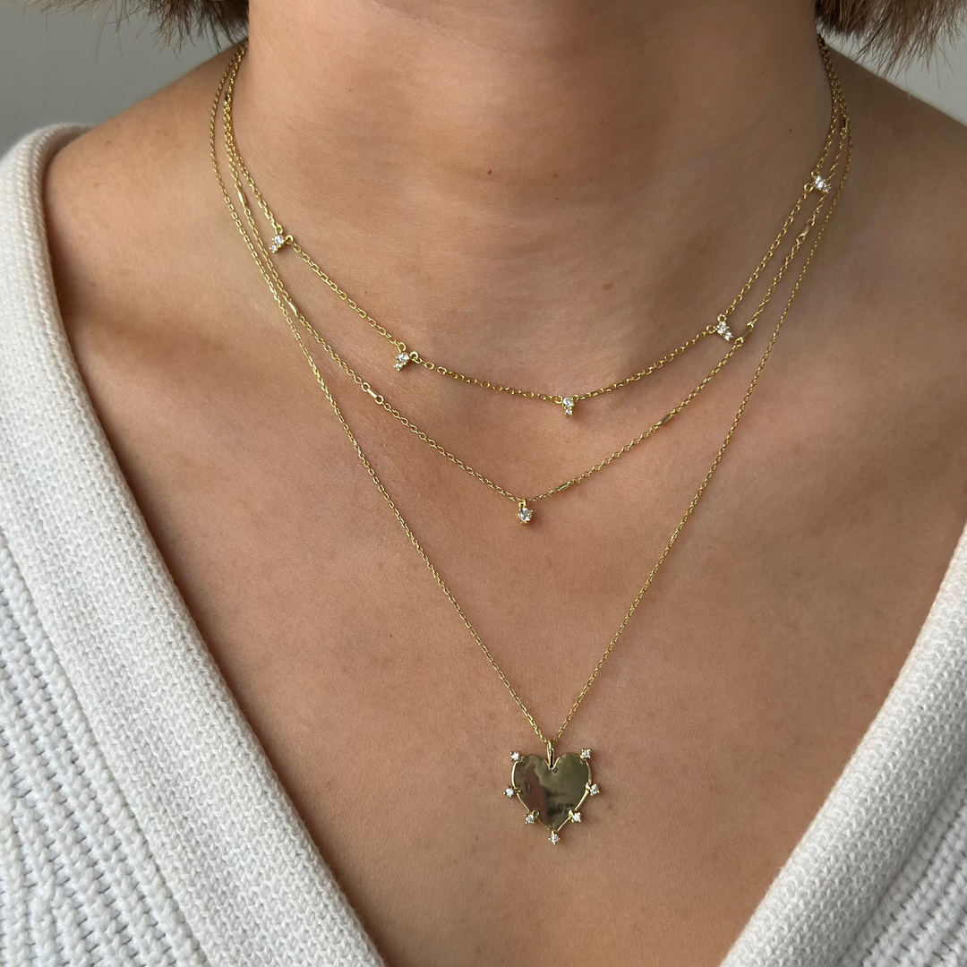 Radiant Heart Charm Necklace