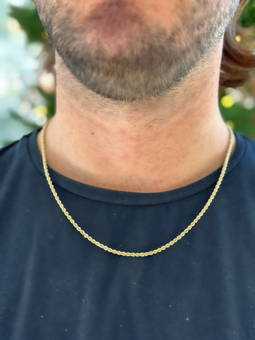 10K Solid Rope Chain Necklace